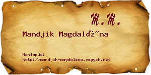 Mandjik Magdaléna névjegykártya